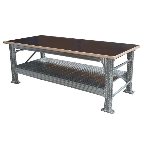 Werkbank type456 H927XD600XL1200  incl. betonplex  bovenblad (30 mm) plus inc. 1 legbord
