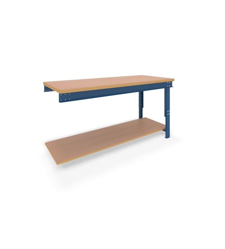 Werkbank type B 650/1000x750x2000 - aanbouw met bodemlegbord